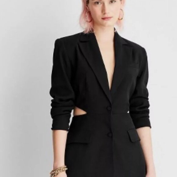Alani Noelle Future Collective Cut Out Blazer in Black, Size Small - Picture 1 of 6